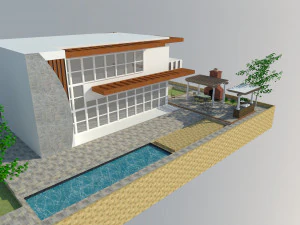 vila moderna Modelo 3D