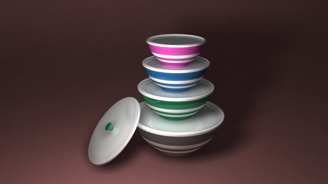 bowlset 3D 模型 .c4d .max .obj .3ds .fbx .stl .blend 