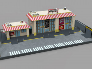 low poly market pack 3Dモデル