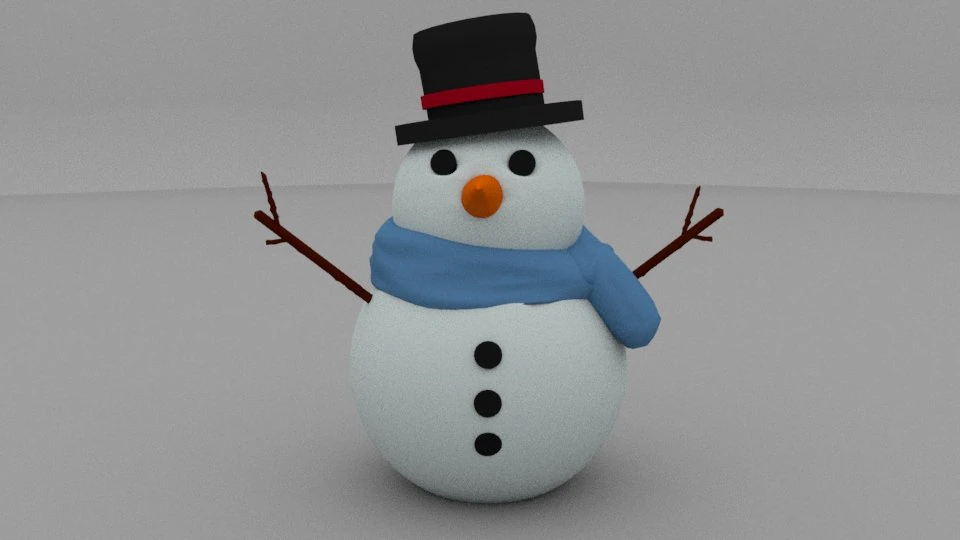 snowman 3D Model .c4d .max .obj .3ds .fbx .stl .blend