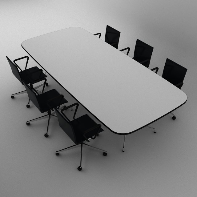 modern meeting table with v-ray Modelo 3D .c4d .max .obj .3ds .fbx .stl .blend 