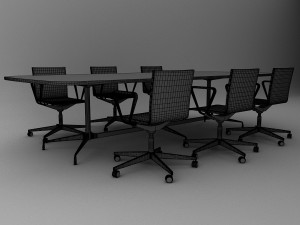 modern meeting table with v-ray Modelo 3D