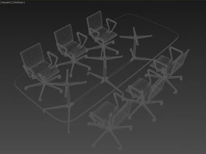 modern meeting table with v-ray 3D Model