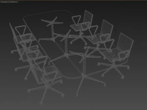 modern meeting table with v-ray 3D Model