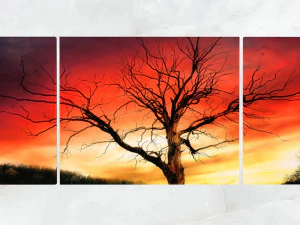 триптих настінне мистецтво дерево 1 3D Модель