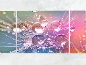 Triptychon Wandkunst Morgentautropfen 1 3D Modell