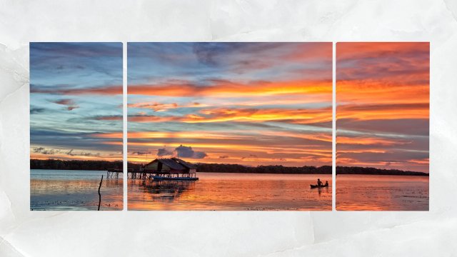 triptych wall art lagoon sunset 1 Modèle 3D .c4d .max .obj .3ds .fbx .stl .blend 