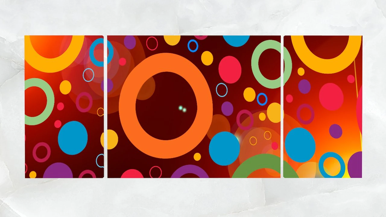 triptych wall art colored circles 1 3D Model .c4d .max .obj .3ds .fbx .stl .blend 