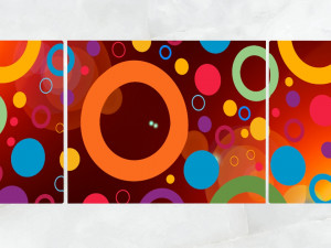 triptych wall art colored circles 1 3D Model
