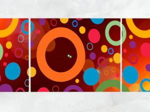 triptych wall art colored circles 1 3D Model