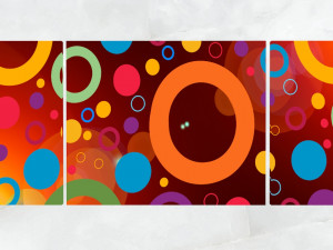 triptych wall art colored circles 1 3D Model