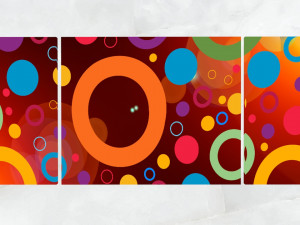 triptych wall art colored circles 1 3D Model