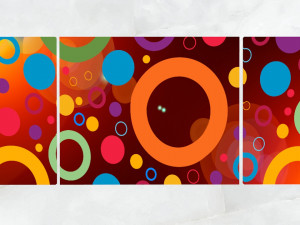 triptych wall art colored circles 1 3D Model