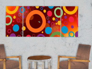 triptych wall art colored circles 1 3D Model