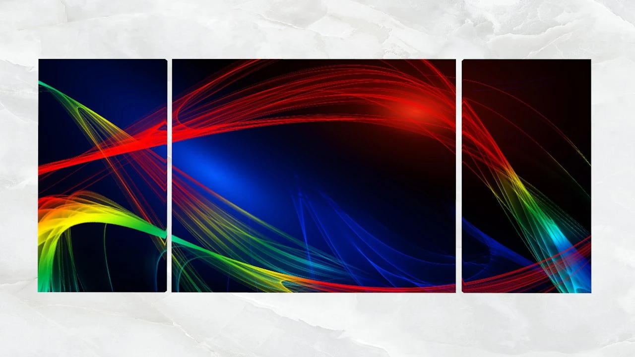 triptych wall art abstract colorful curved lines 1 3D Model .c4d .max .obj .3ds .fbx .stl .blend 