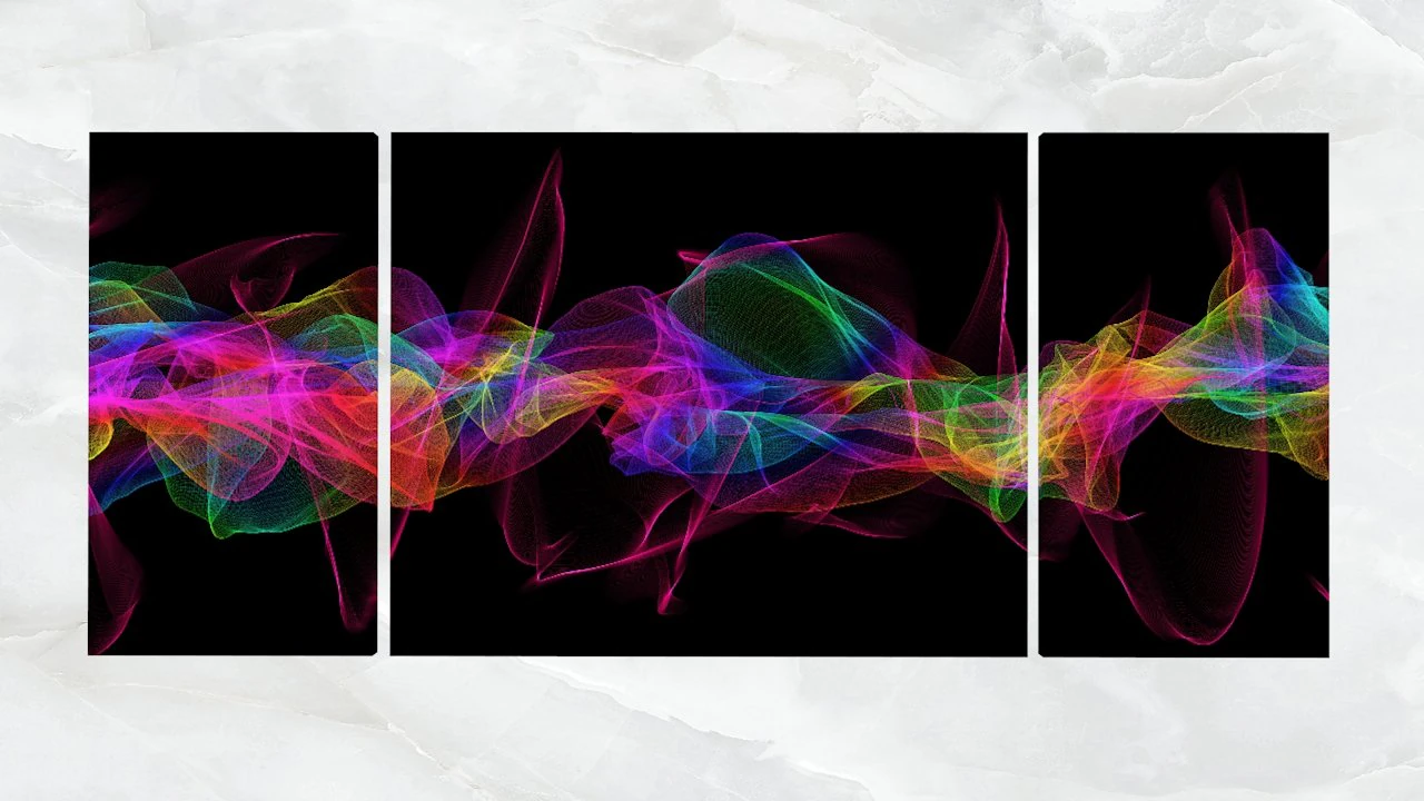 triptych wall art abstract colorful lines 1 3D Model .c4d .max .obj .3ds .fbx .stl .blend 