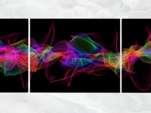 triptych wall art abstract colorful lines 1 3D 모델