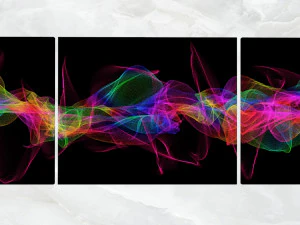 triptych wall art abstract colorful lines 1 3D Model