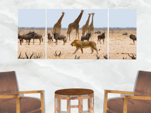 triptych wall art african safari 1 3Dモデル