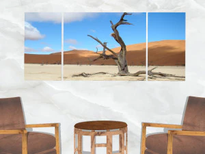 triptych wall art scenic dead tree 3D Model