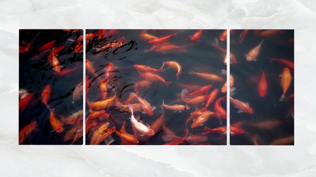 triptych wall art goldfish pond Modelo 3D .c4d .max .obj .3ds .fbx .stl .blend 
