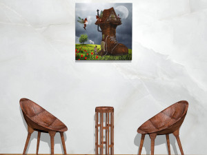 canvas art fantasy shoe house 3D Model