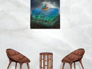 canvas art surreal aquarium Modèle 3D
