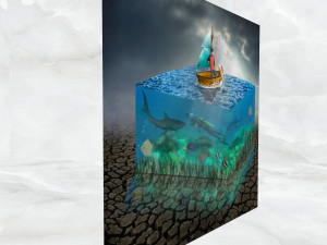 canvas art surreal aquarium Modèle 3D