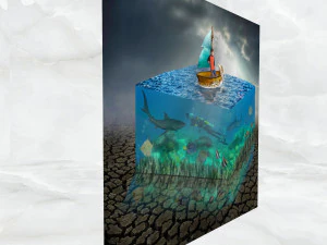 canvas art surreal aquarium 3D Model