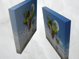 canvas art surreal floating island Model 3D