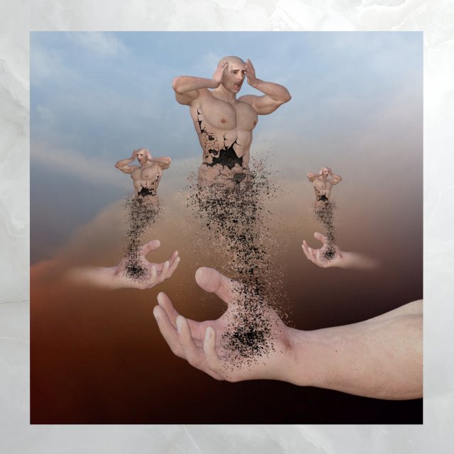 canvas art surreal disintegrating male figure 3D-Modell .c4d .max .obj .3ds .fbx .stl .blend 