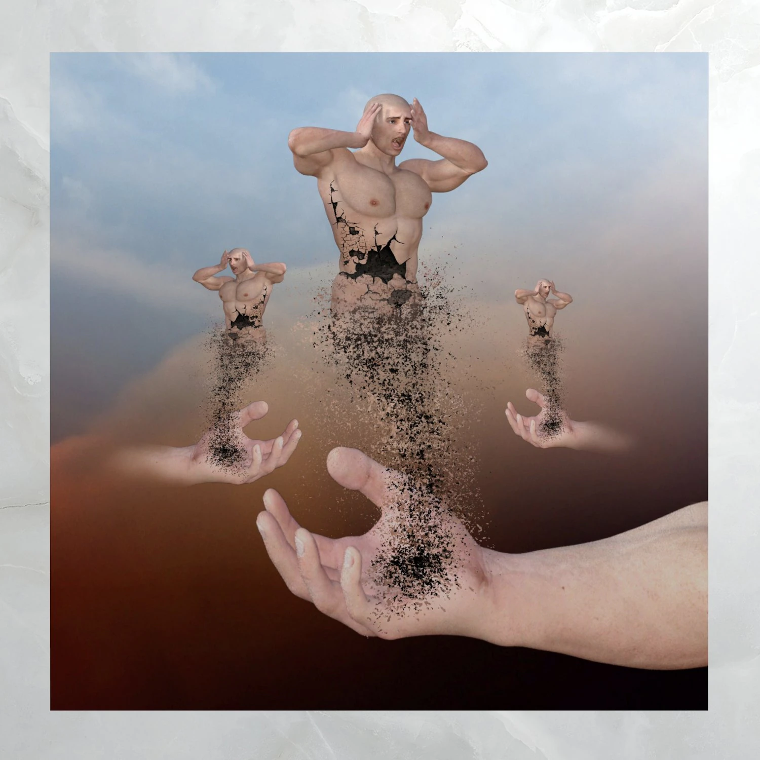 canvas art surreal disintegrating male figure 3D Model .c4d .max .obj .3ds .fbx .stl .blend 