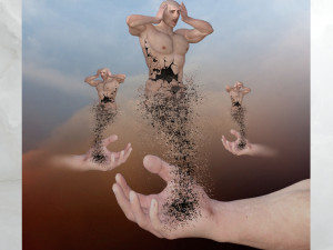canvas art surreal disintegrating male figure 3D 모델