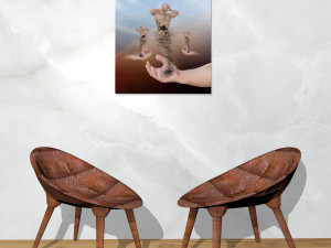 canvas art surreal disintegrating male figure 3D-Modell