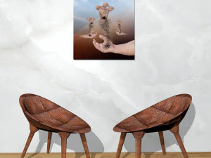 canvas art surreal disintegrating male figure 3D Model