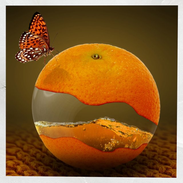 canvas art surreal orange fruit 3D 모델 .c4d .max .obj .3ds .fbx .stl .blend 