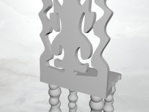 wooden chair with back pillow Modelo 3D