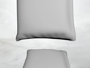 wooden chair with back pillow 3D Model