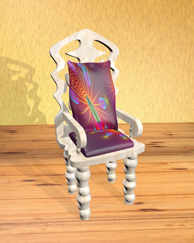 marble chair with seat cushion and back pillow 3D-Modell .c4d .max .obj .3ds .fbx .stl .blend 
