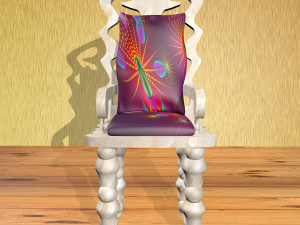 marble chair with seat cushion and back pillow 3D-Modell
