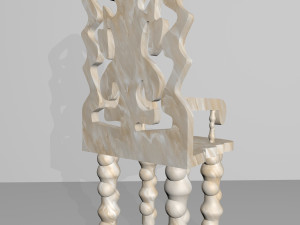 marble chair with seat cushion and back pillow 3D-Modell