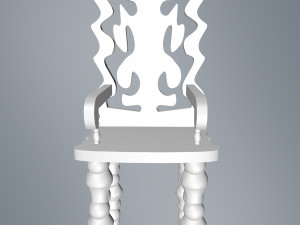 marble chair with seat cushion and back pillow 3D-Modell