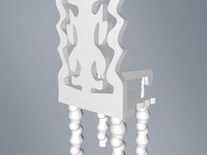 marble chair with seat cushion and back pillow 3D-Modell