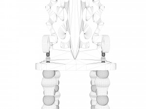 marble chair with seat cushion and back pillow 3D-Modell