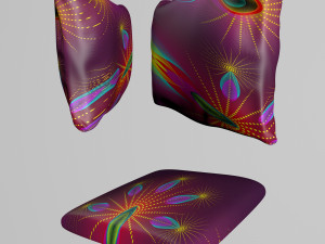 marble chair with seat cushion and back pillow 3D-Modell