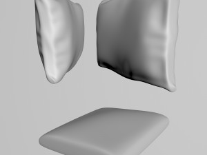 marble chair with seat cushion and back pillow 3D-Modell