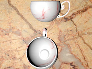 teacup saucer plate and spoon 3D Model
