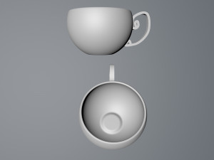 teacup saucer plate and spoon 3D मॉडल