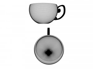 teacup saucer plate and spoon 3D Model
