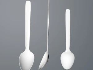 teacup saucer plate and spoon 3D Model